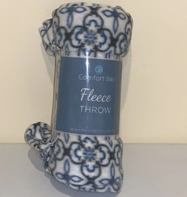 Comfort Bay MEDALLION Print Fleece Throw Blanket 50" x 60" New - Image 1 of 4