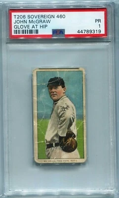 Guante John McGraw 1909-11 T206Sovereign 460 en HIP PSA 1 HOF Foto 1 de 2