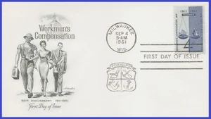 USA4 #1186 U/A ARTMASTER FDC Workmens Compensation - Bild 1 von 1