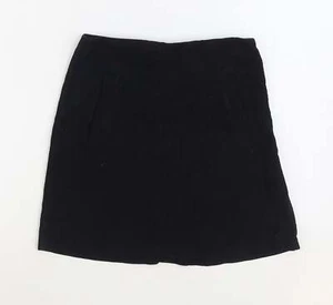 New Look Womens Black Cotton Blend A-Line Skirt Size 8 - Picture 1 of 12