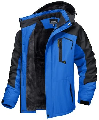 Men's Waterproof Winter Jacket Warm Winter Coat Outdoor Ski Snow Hooded Jackets - Image 1 of 4