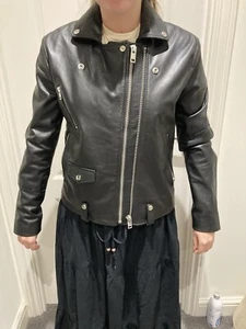 Diesel Women's Jacket size Large Leather Biker Jacket - Picture 1 of 7