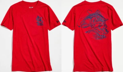 New Era ST. LOUIS CARDINALS 'Fish' Double Sided T Shirt (MEDIUM) NEW mlb fishing - Image 1 of 4