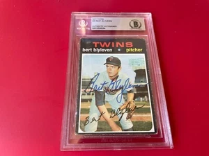 Bert Blyleven Twins HOF 1971 Topps Rookie Card Signed Auto Beckett BAS Slabbed - Picture 1 of 2