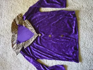 Mens Purple Pimp Daddy Costume JACKET- Velvet & LEOPARD Halloween - Picture 1 of 3