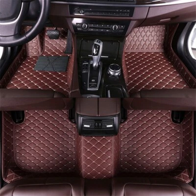 Car Floor Mats For LINCOLN Navigator 2006-2015 Full Covered Leather Coffee color - Image 1 of 4