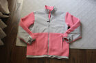 The North Face Girls Youth Denali Jacket Coat Pink Gray Size Xl 18 Zip Front