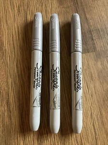 Sharpie Original Classic Fine Point Permanent, METALLIC SILVER Bullet (3 MARKERS) - Bild 1 von 11