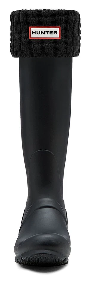 Hunter Original Womens Size M 5/7 Black Cable Knitted Tall Boot Socks