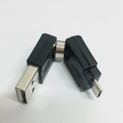 2pcs 360 Degree Rotating type Micro B male to USB A Adapter Gender Connecter - Image 1 of 3