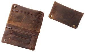 Echtes Leder Tabak Beutel Tasche Drehertasche Feinschnitt Rollbeutel Druck Knopf - Bild 1 von 1
