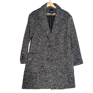Simply Vera Vera Wang Long Blazer Jacke Damen Gr. M schwarz weiß Fischgrät - Bild 1 von 4