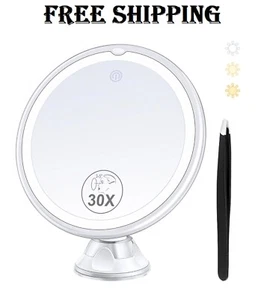 Magnifying Mirror with Light 30X, Lighted Makeup Mirror 30X for Precision Makeup - Picture 1 of 7