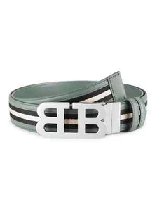 Bally Hombres Cadena B Cuero Ajustable Reversible Cinturón Salvia EU 120 Nuevo MK23065 - Imagen 1 de 6
