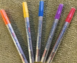 Silver Deco Liner Outlining Marker silber + farbig Doppellinien Kalligraphie Kunst - Bild 1 von 8