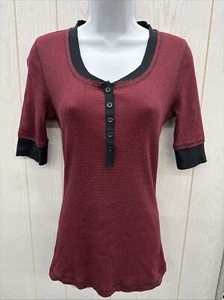 Vintage Y2K Maurices Henley Top Short Sleeve Bella Swan Baby T Fairy Grunge M - Picture 1 of 7