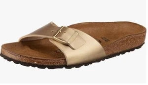Birkenstock Madrid Narrow Fit Birko Flor Gold US Men's 8 - Women's 10 EUR 41 - Picture 1 of 5