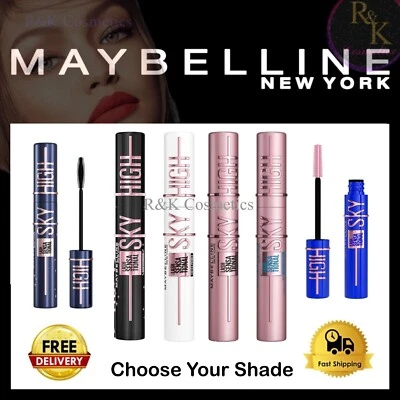 MAYBELLINE Lash Sensational Sky High Waterproof Black Brown Cosmic Blue Mascara - Image 1 of 4