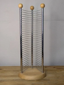 CD Tower Rack Halter Vintage 90er Metall & Holz 19" hoch für 30 CDs - Bild 1 von 3