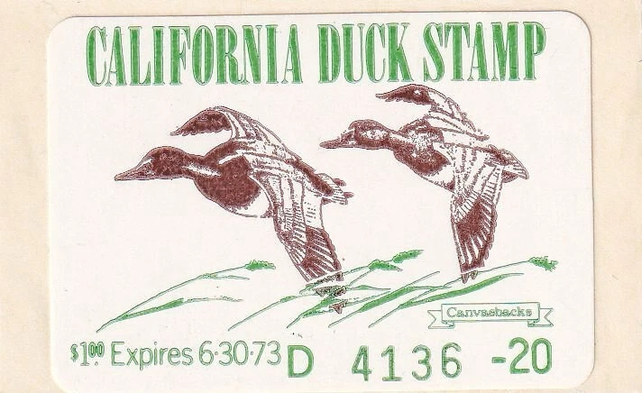 USA Migratory Bird Hunting Stamp Duck Stamp California CA2  1972 MNH Philately - Image 1 of 1