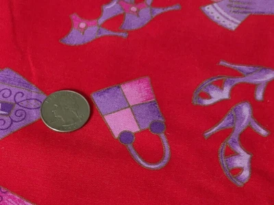 Hats n Heels Red Hat, Marcus Brothers Cotton Fabric 7 yds. available - Image 1 of 4