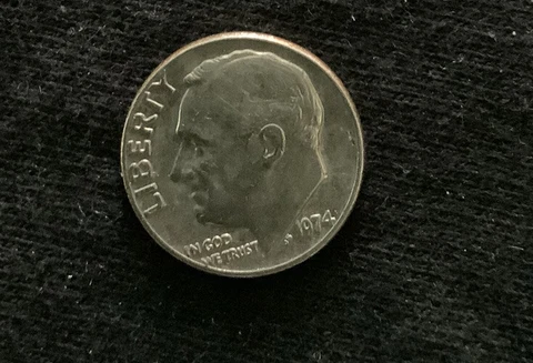 A nice 1974 no mint mark Dime Cover