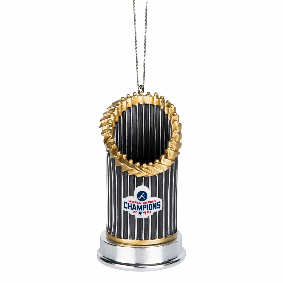 Atlanta Braves 2021 World Series Champions Resin Trophy Christmas Ornament Foco