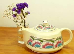Vintage Honiton Pottery Devon England Tea Pot Eastern Scroll Pattern - Picture 1 of 4