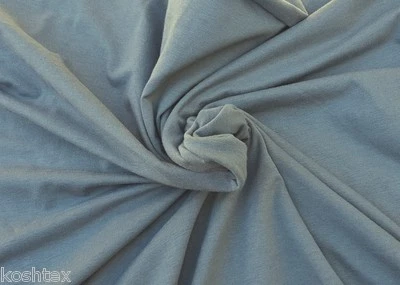 KOSHTEX Gray Organic Cotton Spandex Fabric Jersey Knit By the Yard 4/16