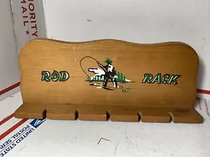 Vintage Angeln "Rod Rack" Cornwall Holzprodukte So. Paris Maine ~12 Zoll - Bild 1 von 12