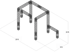 Trade Show Booth Trusses DJ Stage 20ftx8ftx10ft Metal Black Truss box - Picture 1 of 2