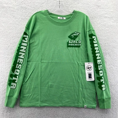 Minnesota Wild рубашка большой женщин ' 47 зеленый длинным рукавом хлопок НХЛ хоккей новый - Изображение 1 из 4