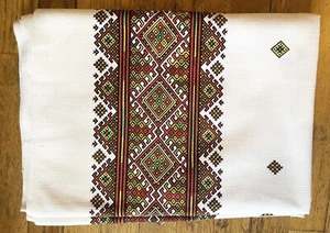 Vintage Ukrainian Tablecloth NEW Tag Made In Germany 63x94 Indanthren - Picture 1 of 7