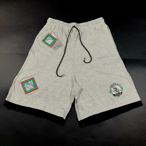 NEW Vintage Chicago White Sox Gym Shorts Mens L Gray Embroidered Cotton The Game Cover