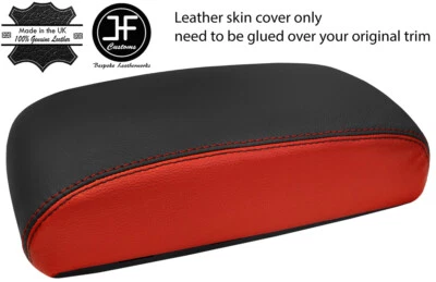 BLACK & RED ARMREST REAL LEATHER COVER FOR SUBARU TRIBECA B9 2008-2014 - Image 1 of 2