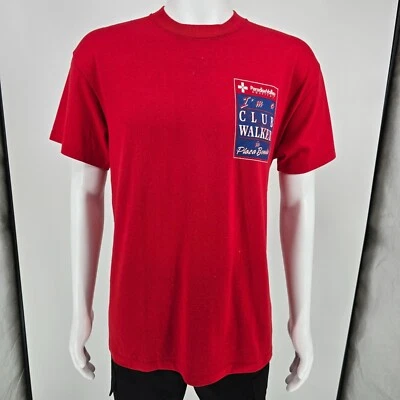 Vintage Oneita 1990s Paradise Valley Plaza Bonita Club Walk Red T-Shirt (M/L) - Image 1 of 4