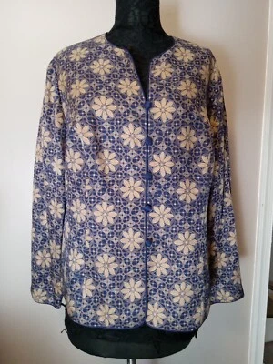 adrianna papell Woman Purple Gold Geometric Longsleeve Lined Blazer Size 16 - Image 1 of 4