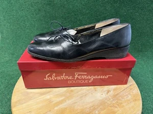 Salvatore Ferragamo schwarze Damen-Krawatte Halbschuhe GRÖSSE 11 AAAA - Bild 1 von 9