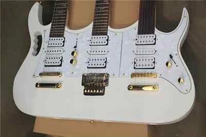 Factory Custom 3 Hälse weiße Doppelhals-E-Gitarre mit 6+6+12 Saiten - Bild 1 von 8