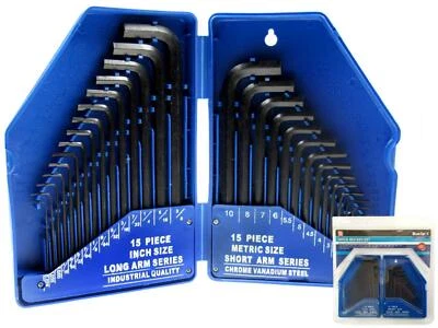 BlueSpot 30pc Metric & Imperial Hex Allen Key Long Set Kit Allan Alan Alen - Image 1 of 3