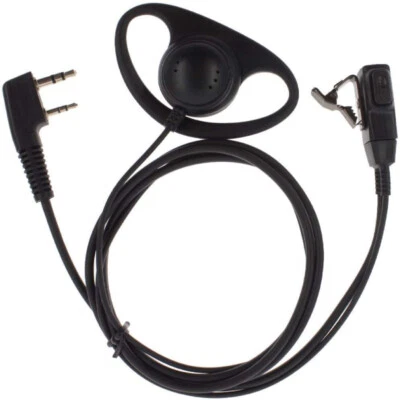 D-Shape Earpiece Headset PTT Mic, for Kenwood for Baofeng Walkie Talkie Radio - Image 1 of 4