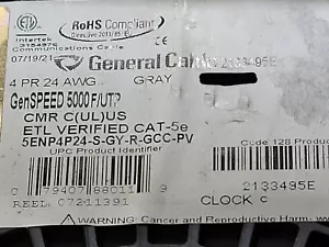 Cable general 2133495E GenSPEED 5000 24/4P F/UTP Cat5e red CMR gris/100 ft - Imagen 1 de 12
