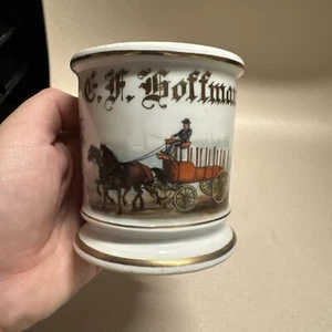Antique Horse Drawn Shaving Mug - Picture 1 of 15