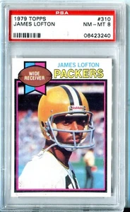 1979 Topps James Lofton tarjeta de novato a radiocontrol #310 grado PSA 8 casi nuevo - Mt Hof Packers - Imagen 1 de 2