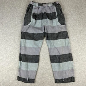 Imagine Cropped Pants Women's Size S/M Blue Grey Elastic Waist Pockets Damaged - Picture 1 of 12