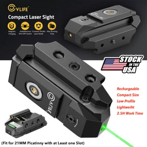 Tactical Low Profile Green / Red Dot Laser Sight Rechargeable for Pistol Handgun - Picture 1 of 16