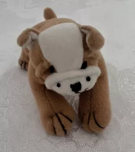 Vintage Applause bellende Boston Bulldogge 4 Zoll Welpe hellbraun Plüschtier Stofftier • bellt! - Bild 1 von 7