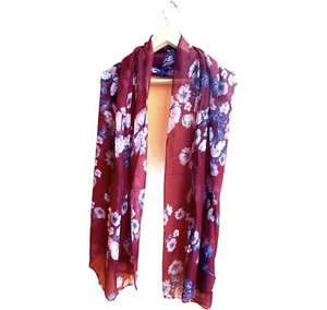 Splendido scialle/sciarpa floreale - realizzato a mano con tessuto morbido e confortevole - Foto 1 di 11