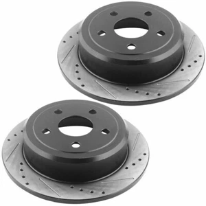 Rear Drilled and Slotted Brake Rotors for 2007 - 2017 Jeep Wrangler 53041 C7N - Picture 1 of 3