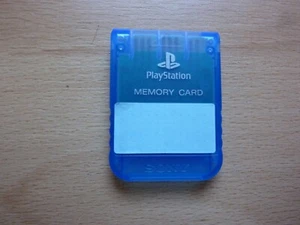 Playstation PS1 Memory Card 1 MB SCPH 1020 Transparent Blau- SEHR GUTER ZUSTAND - Bild 1 von 2